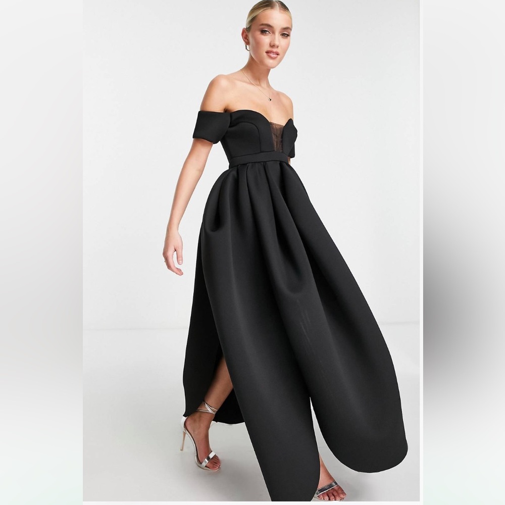 ASOS black evening gown with some pizzaz! Size US 10